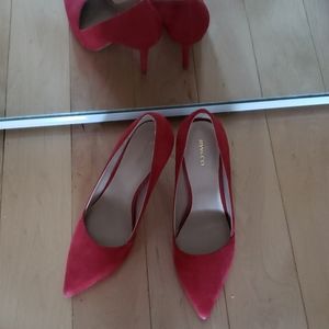 Red suede heels
